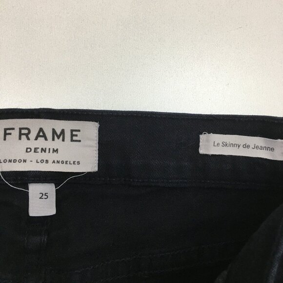 FRAME Le Skinny De Jeanne Distressed 5 Pocket Logo Hardware Jeans - Picture 2 of 10